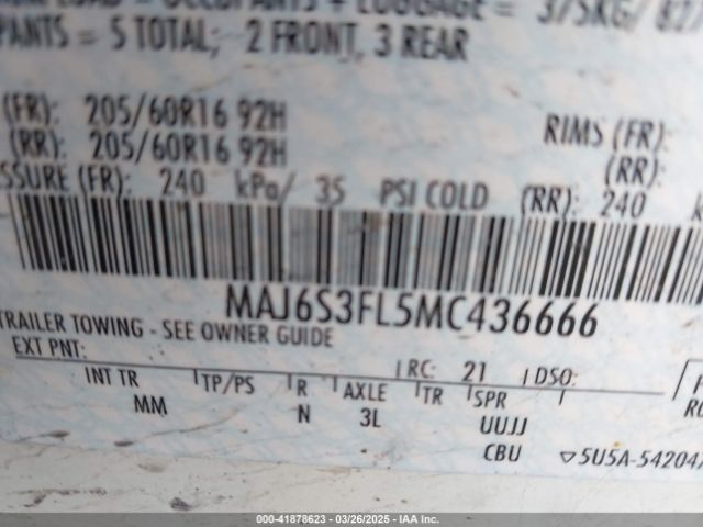 MAJ6S3FL5MC436666 Ford ECOSPORT S
