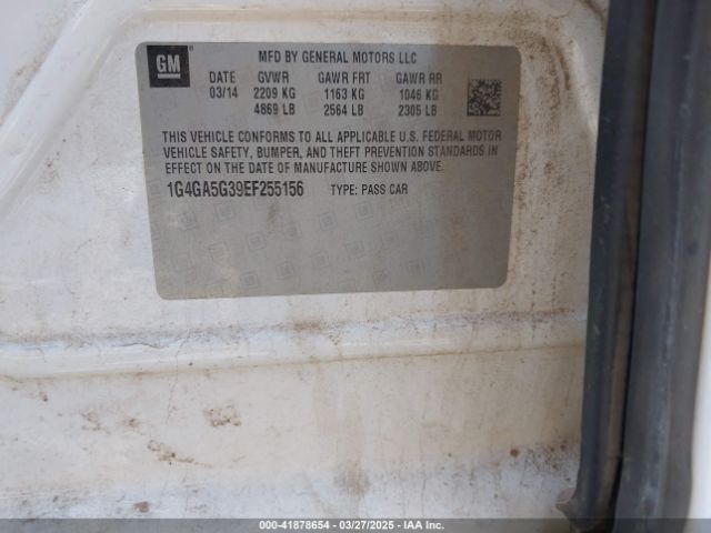 1G4GA5G39EF255156 Buick Lacrosse