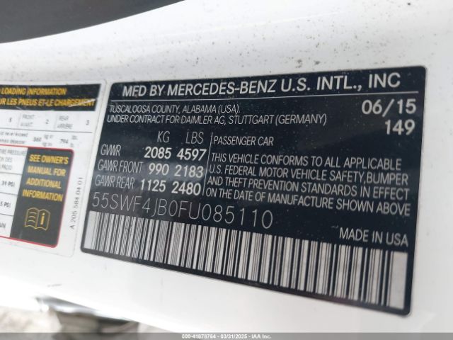55SWF4JB0FU085110 Mercedes-Benz C 300 Luxury/sport