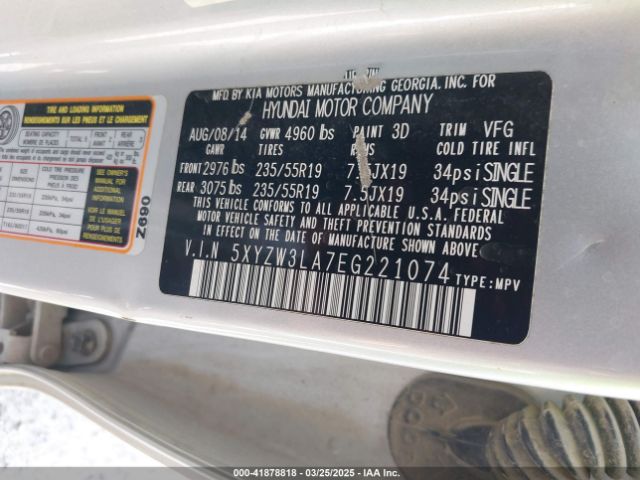 5XYZW3LA7EG221074 Hyundai Santa Fe Sport 2.0l Turbo