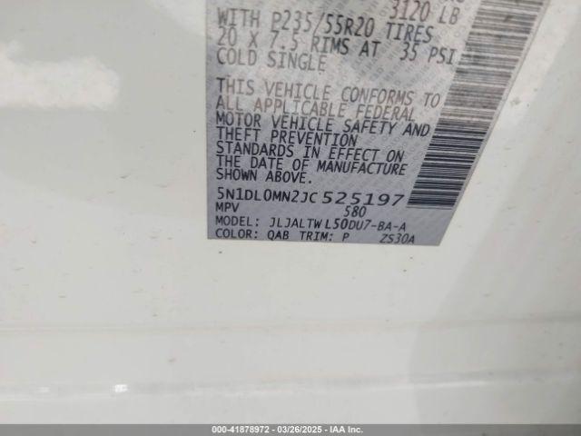 5N1DL0MN2JC525197 Infiniti QX60