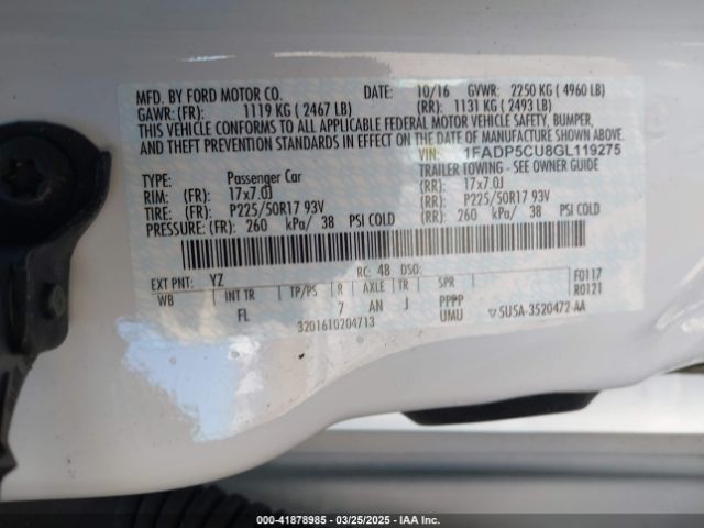 1FADP5CU8GL119275 Ford C-max Energi Sel