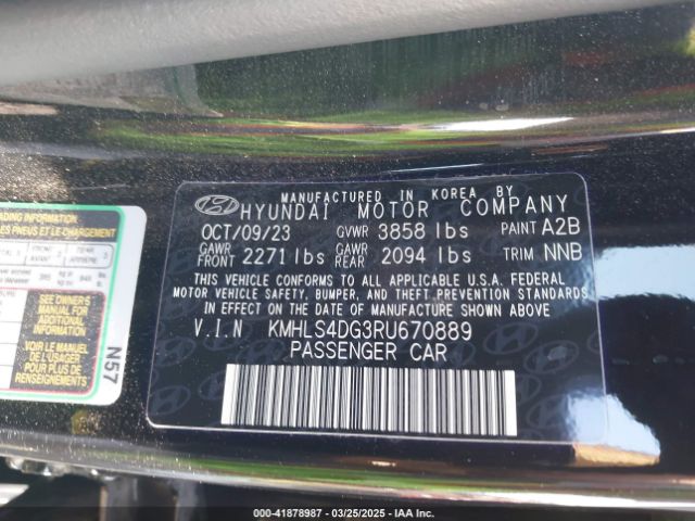 KMHLS4DG3RU670889 Hyundai ELANTRA SEL