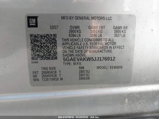 5GAEVAKW5JJ176912 Buick Enclave Essence