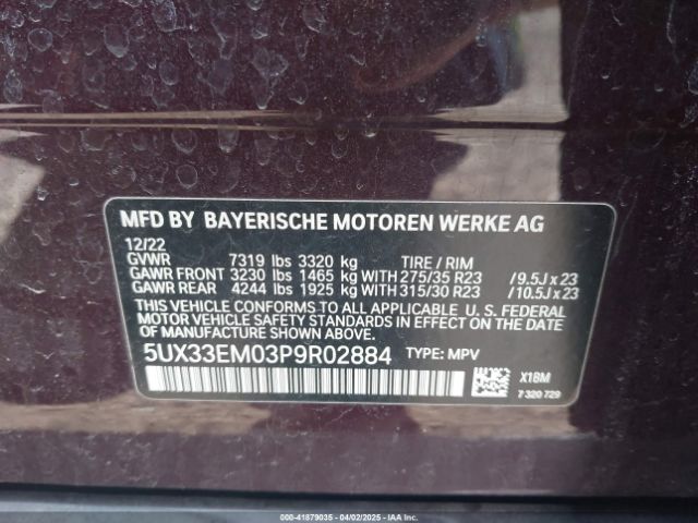5UX33EM03P9R02884 BMW X7 M60i