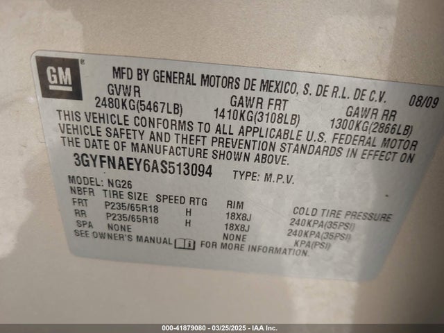 2010 CADILLAC SRX 3GYFNAEY6AS513094 Photo 8