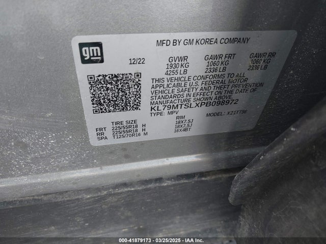 KL79MTSLXPB098972 Chevrolet Trailblazer Fwd Rs