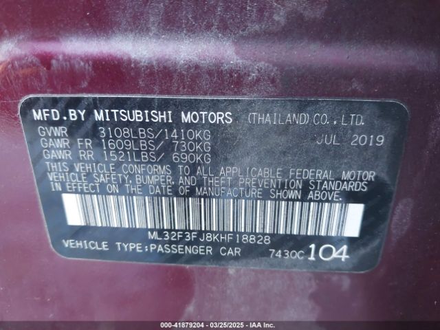 ML32F3FJ8KHF18828 Mitsubishi Mirage G4 Es