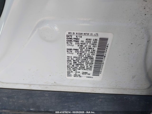 JN8AT2MT7LW002765 Nissan Rogue Sv Fwd