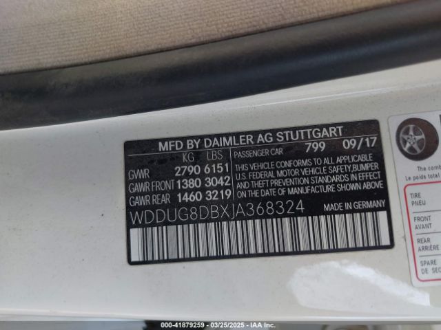 WDDUG8DBXJA368324 Mercedes-Benz S 560