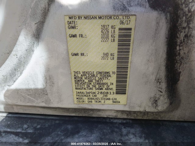 1N4AL3AP1HC280813 Nissan Altima 2.5 Sr