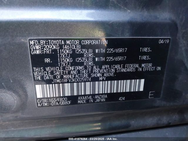 JTMG1RFV3KD025974 Toyota RAV4 LE