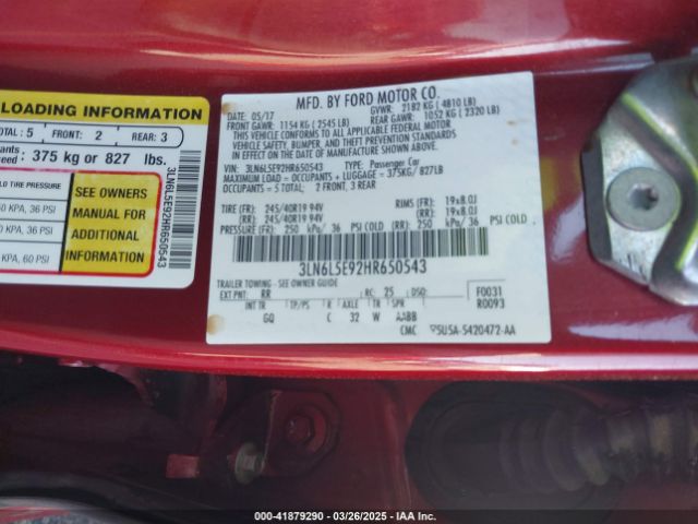 3LN6L5E92HR650543 Lincoln Mkz Reserve