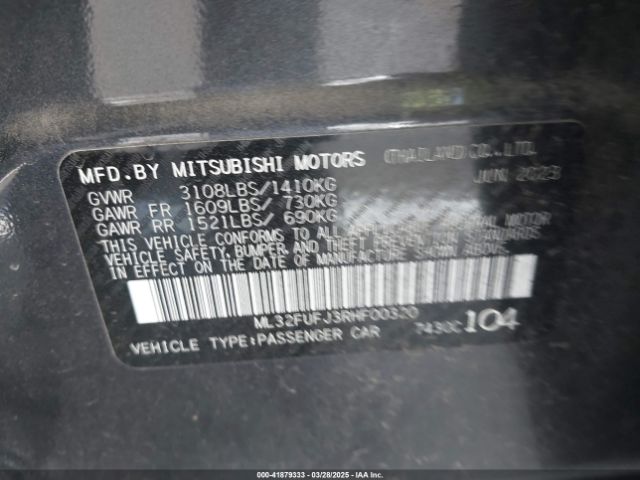 ML32FUFJ3RHF00320 Mitsubishi Mirage G4 Le