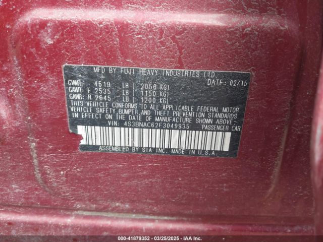4S3BNAC62F3049935 Subaru Legacy 2.5i Premium