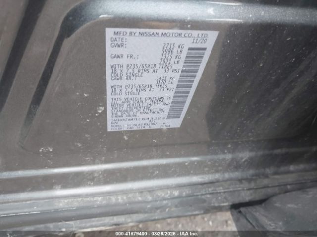 5N1DR2AM7LC643125 Nissan Pathfinder S 4wd