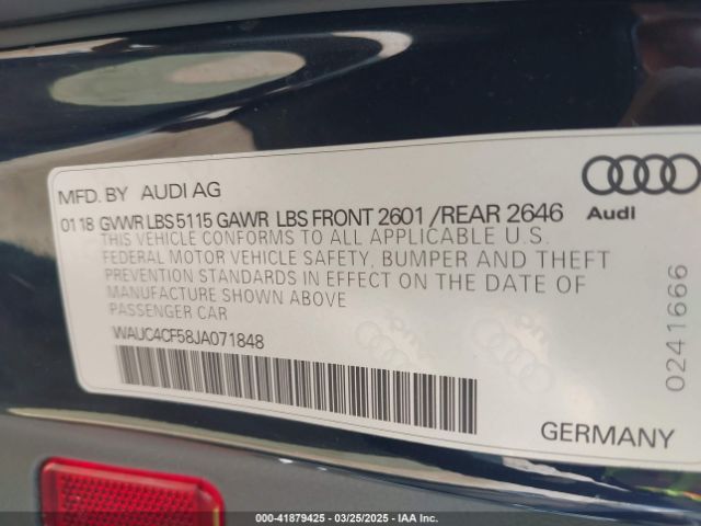 2018 AUDI S5 WAUC4CF58JA071848 Photo 8