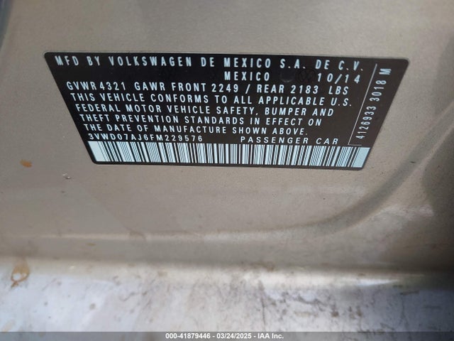 3VWD07AJ6FM229576 Volkswagen Jetta 1.8t Se