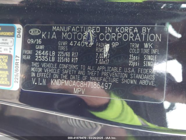 KNDPMCAC8H7186497 KIA Sportage Lx