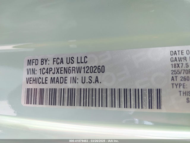 1C4PJXEN6RW120260 Jeep Wrangler 4-door Sahara 4x4