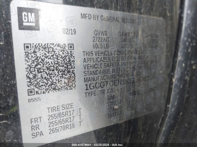 1GCGTCEN1K1254387 Chevrolet Colorado Lt
