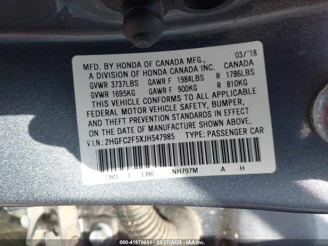 2HGFC2F5XJH547985 Honda Civic Lx