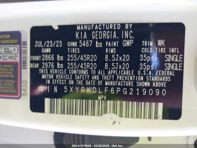5XYRKDLF6PG219090 KIA Sorento Sx Prestige