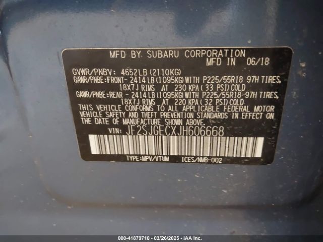 JF2SJGECXJH606668 Subaru Forester 2.0xt Premium