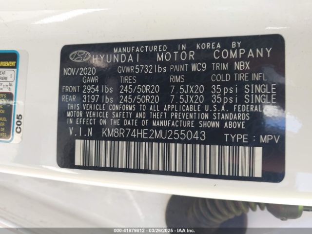 2021 HYUNDAI PALISADE KM8R74HE2MU255043 Photo 8