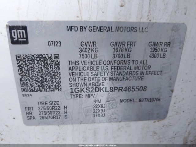 1GKS2DKL8PR465508 GMC Yukon 4wd Denali