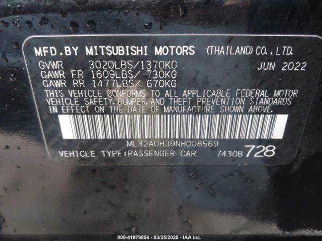 ML32AUHJ9NH008569 Mitsubishi MIRAGE ES