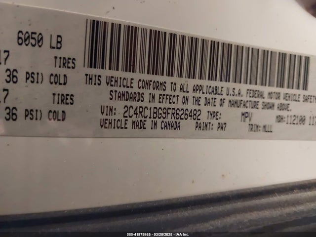 2C4RC1BG9FR626482 Chrysler Town & Country Touring