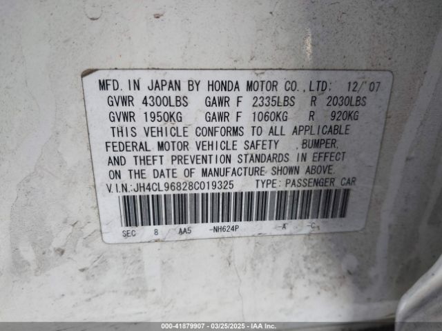 2008 ACURA TSX JH4CL96828C019325 Photo 8