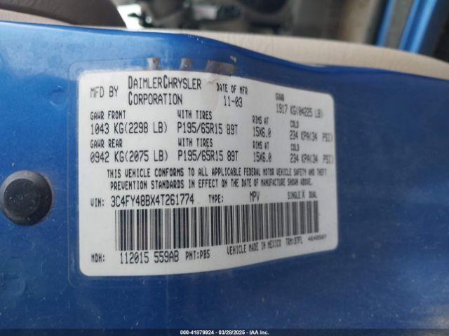 2004 CHRYSLER PT CRUISER 3C4FY48BX4T261774 Photo 8