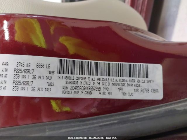 2019 DODGE GRAND CARAVAN 2C4RDGCG4KR557659 Photo 8