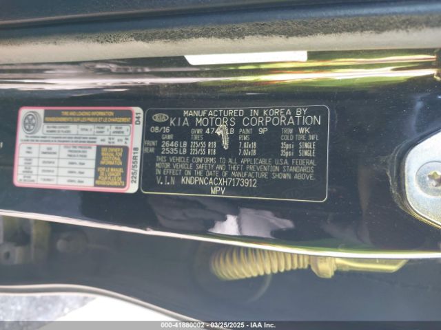 KNDPNCACXH7173912 KIA Sportage Ex