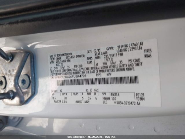 1FMCU9GX4FUB44706 Ford ESCAPE SE