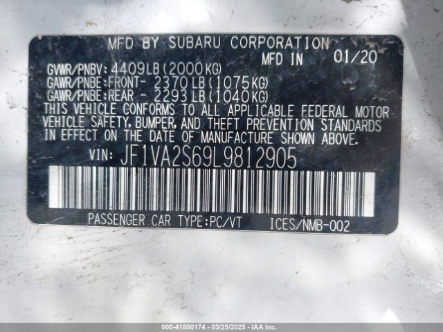 2020 SUBARU WRX STI JF1VA2S69L9812905 Photo 8