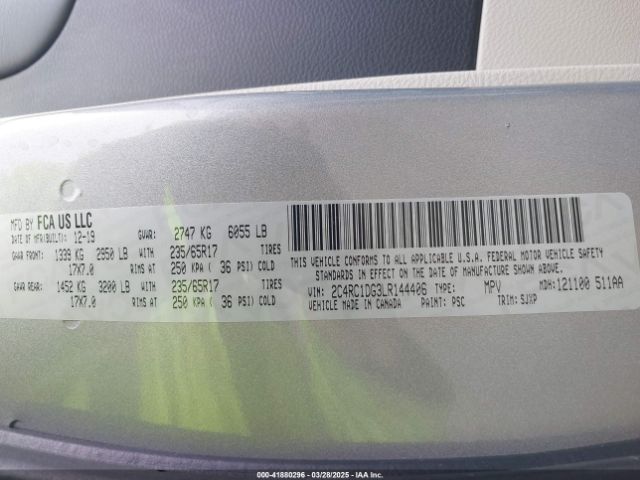 2C4RC1DG3LR144406 Chrysler Voyager Lxi