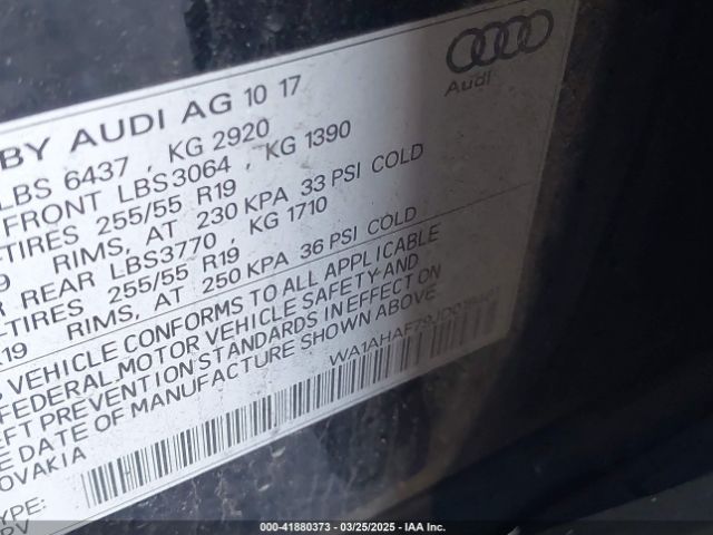 WA1AHAF79JD018461 Audi Q7 2.0t Premium
