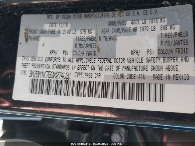 3MZBM1K76GM274031 Mazda pe