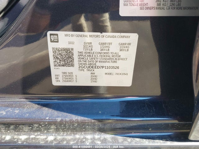 2GCUDEED7P1103526 Chevrolet Silverado 1500 4wd  Short Bed Rst