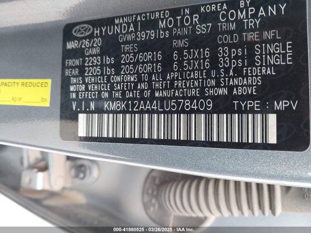 Hyundai Kona Se 2020 KM8K12AA4LU578409 Image 9