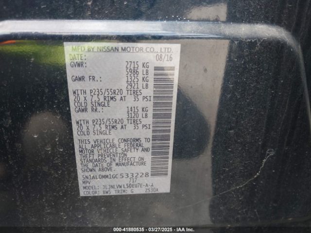 5N1AL0MM1GC533228 Infiniti QX60
