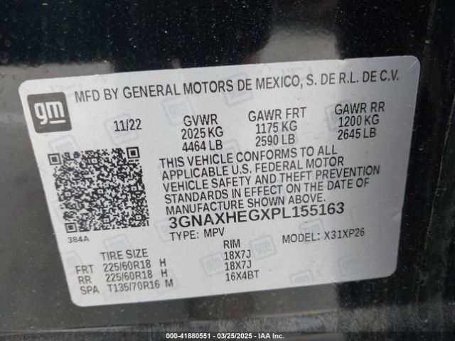 3GNAXHEGXPL155163 Chevrolet Equinox Fwd Ls