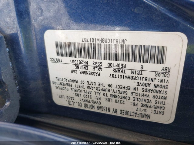 JN1BJ1CR8HW101787 Nissan Rogue Sport Sv
