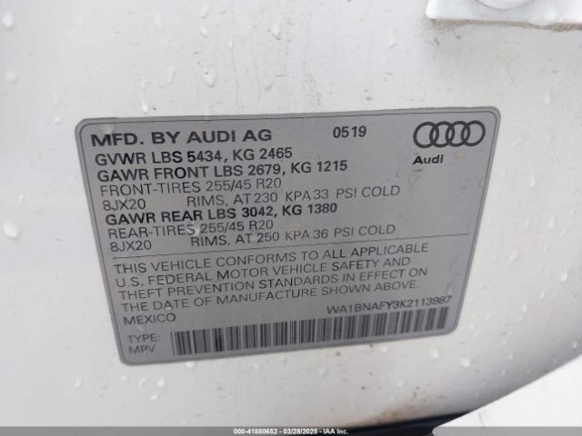 WA1BNAFY3K2113987 Audi Q5 45 Premium