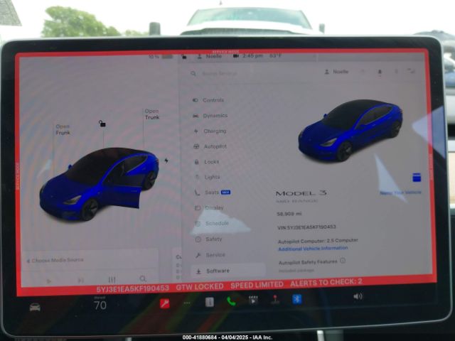 5YJ3E1EA5KF190453 Tesla Model 3 Long Range/mid Range/standard Range/standard Range Plus