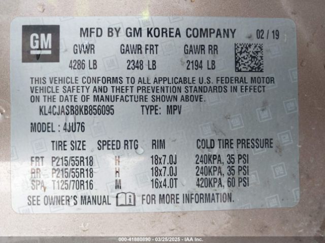 2019 BUICK ENCORE KL4CJASB8KB856095 Photo 8