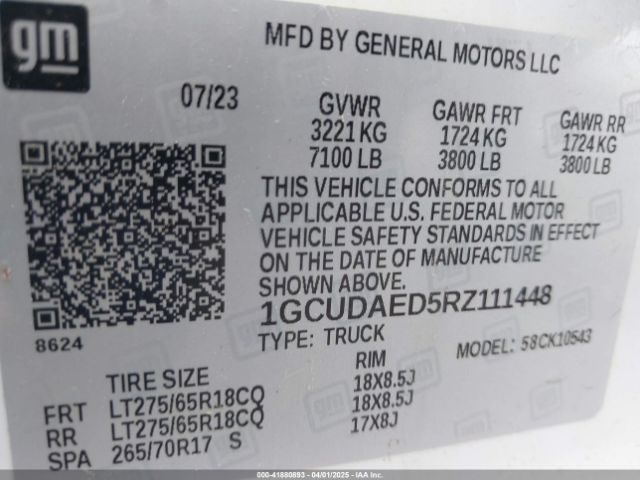 2024 CHEVROLET SILVERADO 1500 1GCUDAED5RZ111448 Photo 8